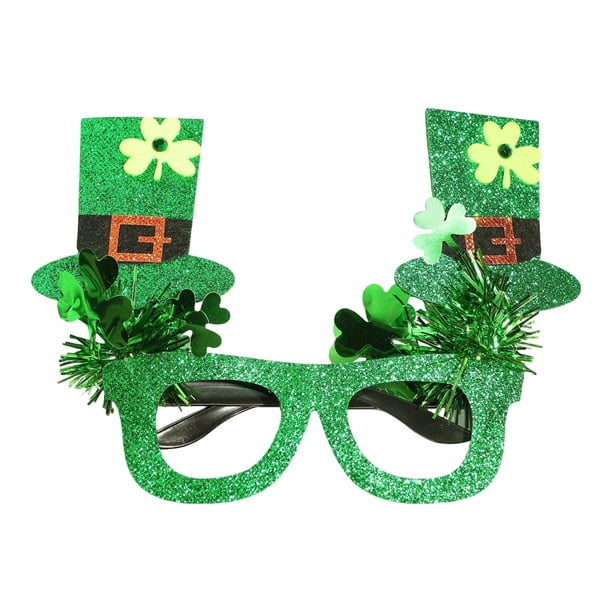 Apoyos de Fotos para la Cabina de Fotos San Patricio Día Shamrocks Green Apoyos Gafas, Marco de Gafas Festivas para las Celebraciones de Fiesta Y Apoyos Del Marco de la Cabina de Fotos