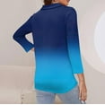 thumbnail image 4 of hotojiny Fall Tops for Women Half Zip 3/4 Sleeve V Neck Collared Shirts Casual Loose Going Out T Shirts Blouses, 4 of 7