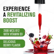 NaturalSlim Liquid B12 Vitamins with Vitamin D - Metab-12 Methylcobalamin 2500 mcg B12 Sublingual Drops for Metabolism, Energy, Immune Support - Berry Flavor 1 fl oz