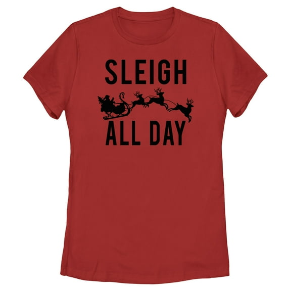 Women's Lost Gods Sleigh All Day  Graphic Tee Red 2X Large