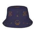 thumbnail image 1 of ZICANCN Dark Skulls Blue Bones Bucket Hat, Unisex Print Double-Side-Wear Bucket Hat for Golf Fishing Beach Outdoor, 1 of 5
