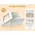 thumbnail image 4 of 10 Pcs Cake Boxes,12x12x8 Inches White Bakery Boxe with Window,Tall Dessert Boxe,Cookie Boxe for Multi-Layer Cakes,Cake Containers for Birthday,Party,Valentine’s Day by GBF, 4 of 4