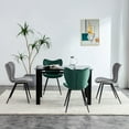 thumbnail image 6 of 19 Inch Velvet Kitchen Chair, Dining Chair with Black Metal Legs, Simple Bar Stool Upholstered Dining Chairs, Accent Desk Chair Dining Room, Kitchen, Vanity, Living Room(Dark Green,Set of 6), 6 of 9