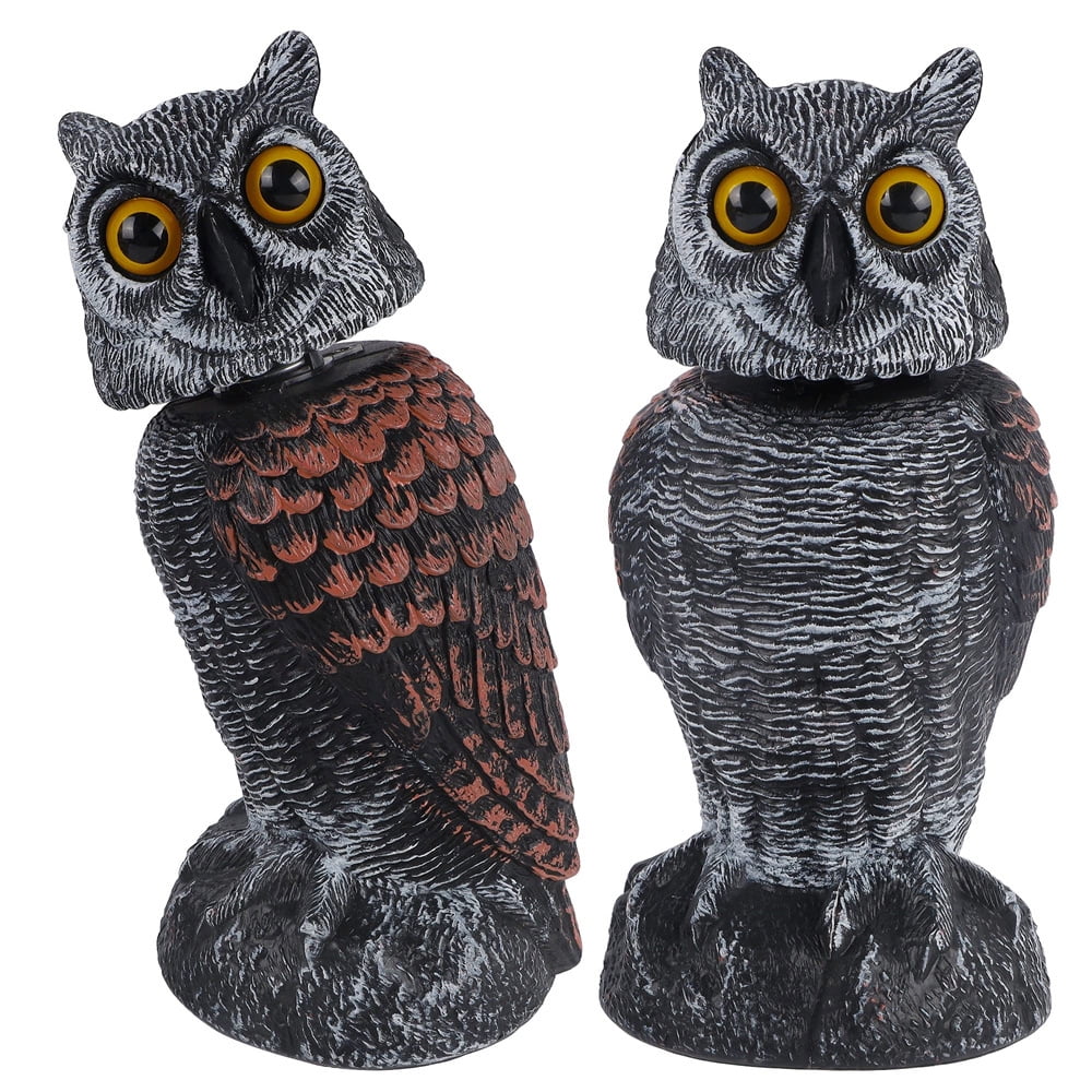 Buy Owl Bird Deterrent with Swivel Head, Standing Figurine, Fake Owl