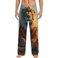 thumbnail image 2 of Lsque Prairie Meditating Lion Print Men's Pajama Pants, Lounge Pant - Comfortable Home Wear,Elastic Waistband, Stylish Design-X-Large, 2 of 9