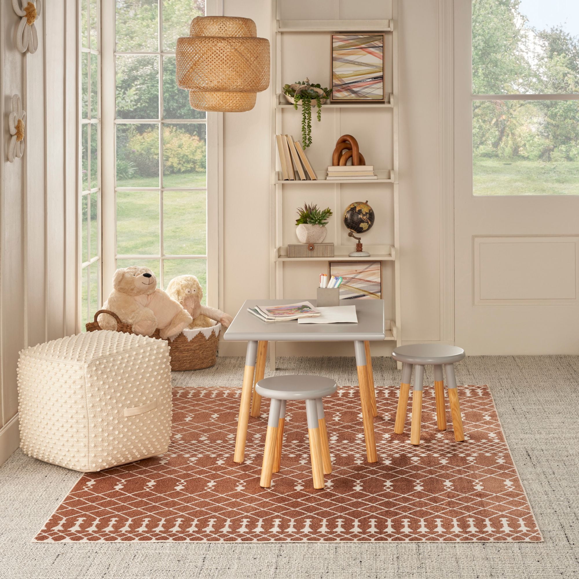Nourison Astra Machine Washable 9' x 12' Copper Bohemian Indoor Flatweave Rug