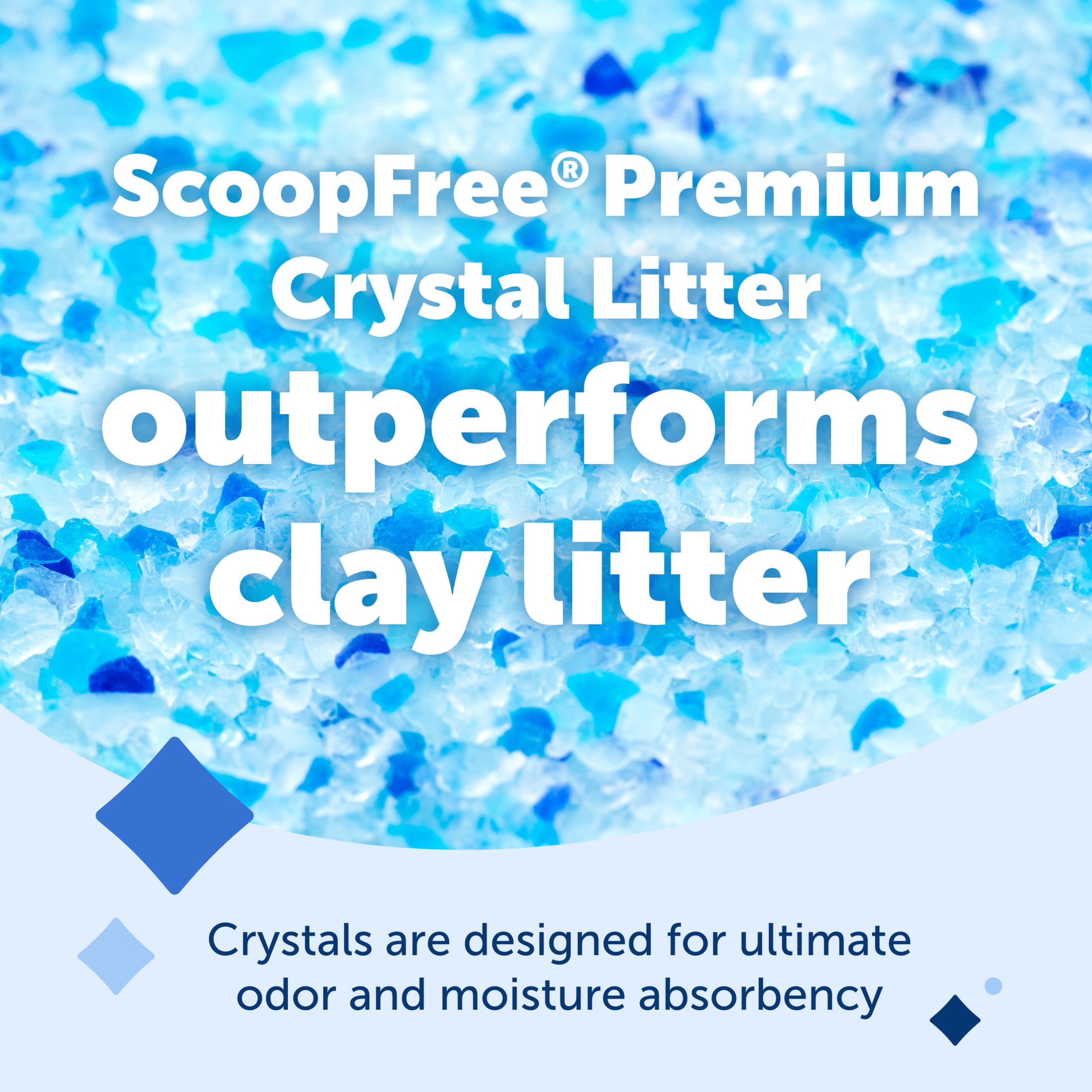 PetSafe ScoopFree Premium Fresh Crystal Cat Litter, Lightly Scented, 3 Packs of 8 lb bags