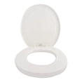 thumbnail image 3 of asiento para baño bisagras ajustables redondo blanco tapa de plástico asiento acojinado, 3 of 7
