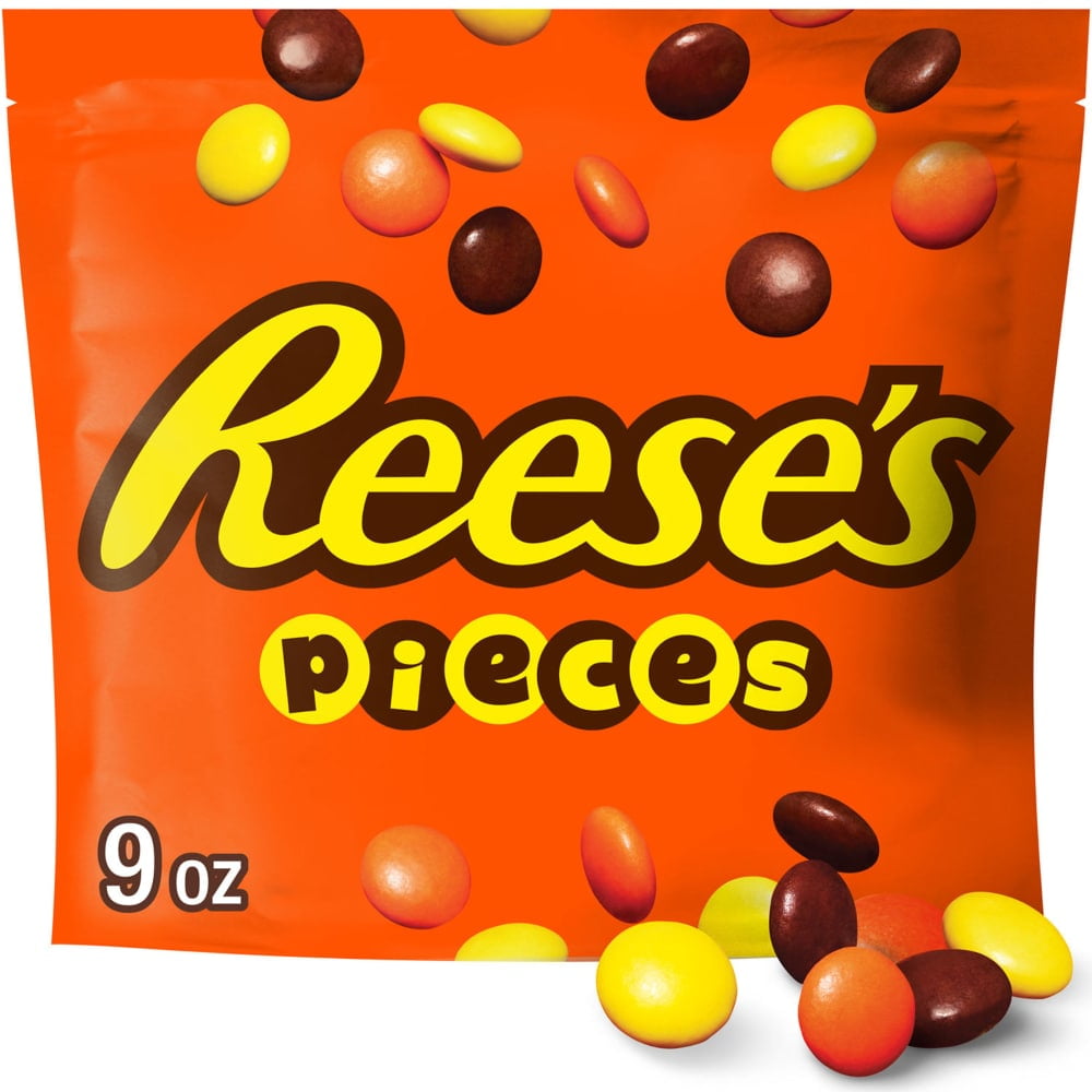 REESES PIECES Peanut Butter in a Crunchy Shell Candy Bag 9 oz - 5 Pack