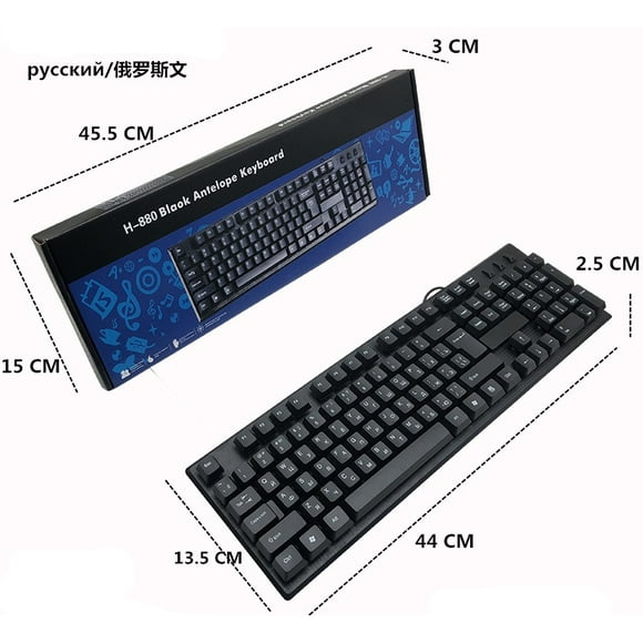 Wired USB Keyboard for Arabic Russian French Spain PC Laptop Computer Keyboard