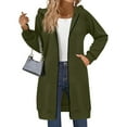 thumbnail image 6 of Lumtrix Oversized Zip Up Hoodie Women Long Hooded Jackets Full Zipped Sweatshirts Womens Fall Fashion 2025 Fleece Lined Hoodies Army Green XL, 6 of 6