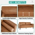 thumbnail image 5 of Naomi Home Marisa Top Grain Genuine Leather Sofa - Revel in Exquisite Leather Opulence - Unparalleled Luxury Mid-Century Leather Sofa - Embodiment of Cozy Lounging and Contemporary Design, Tan, 5 of 13