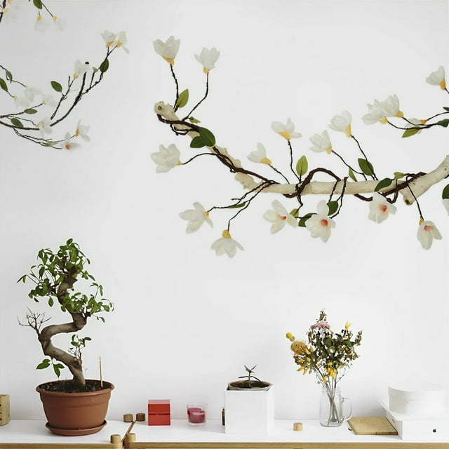 Magnolia Artificial Vine Realistic Imitation Magnolia Rattan No Fading Fake Magnolia Vine Reusable Fake Magnolia Decorative Magnolia Vine Hanging Flower Vine for Home Garden