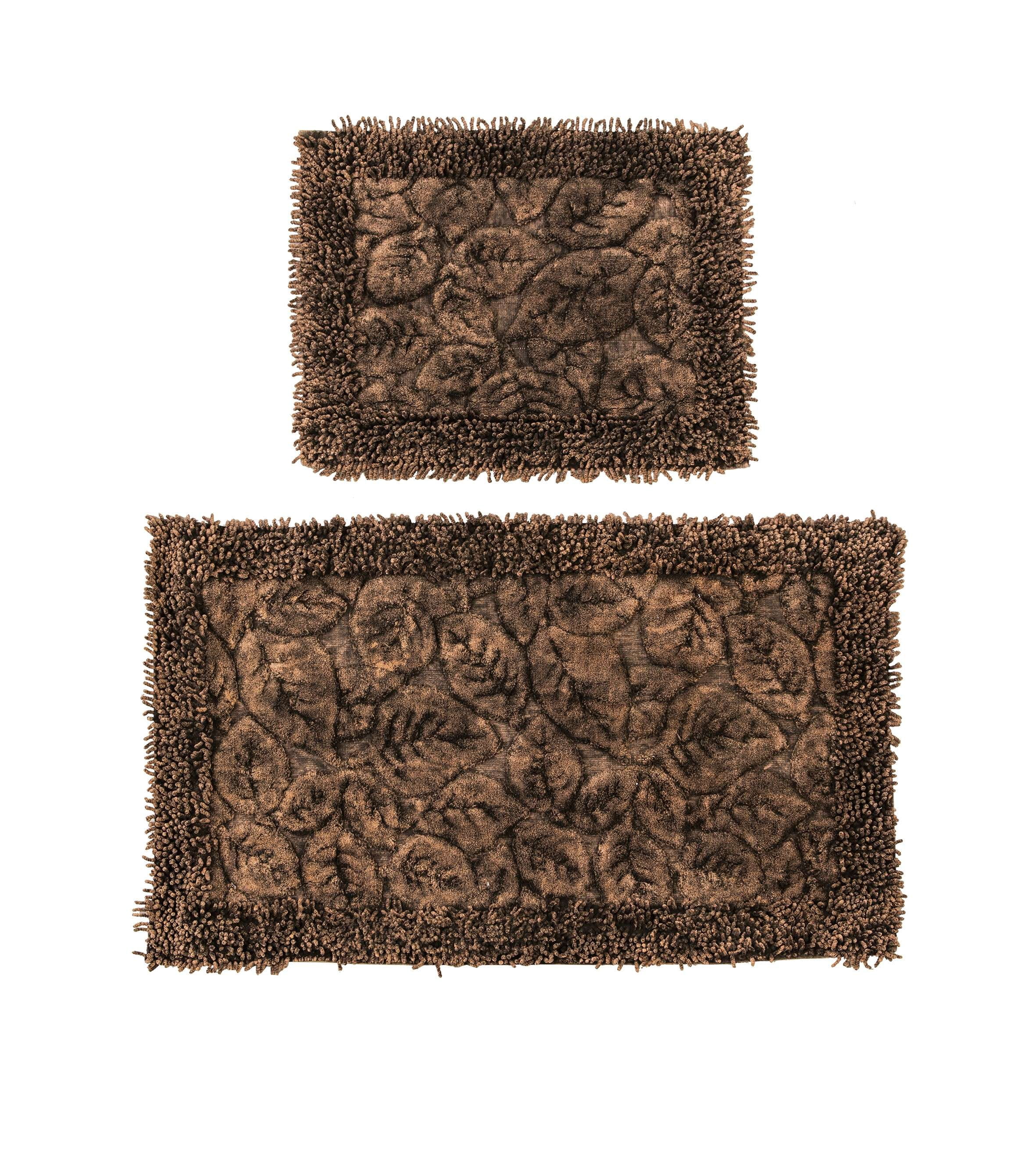Artegrade Kos Bathroom Rug Set of 2 Piece, Brown color Luxury Bath Rugs ...