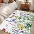 thumbnail image 5 of Rectangle Area Rug 4x6ft,Farm Flower Green Leaf Plant Washable Carpet Non-Slip Runner Accent Rugs Indoor Floor Mat for Bedroom Living Room Decor,Herb Blossom Flower on White, 5 of 9