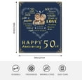 thumbnail image 6 of Gifts for 50th Wedding Anniversary, Golden for Couple, 50" x 60" Ultra-Soft Micro Fleece Blankets for Bed, Sofa, Outdoor, 50 for Parents, Husband, Wife, Friends, 6 of 6