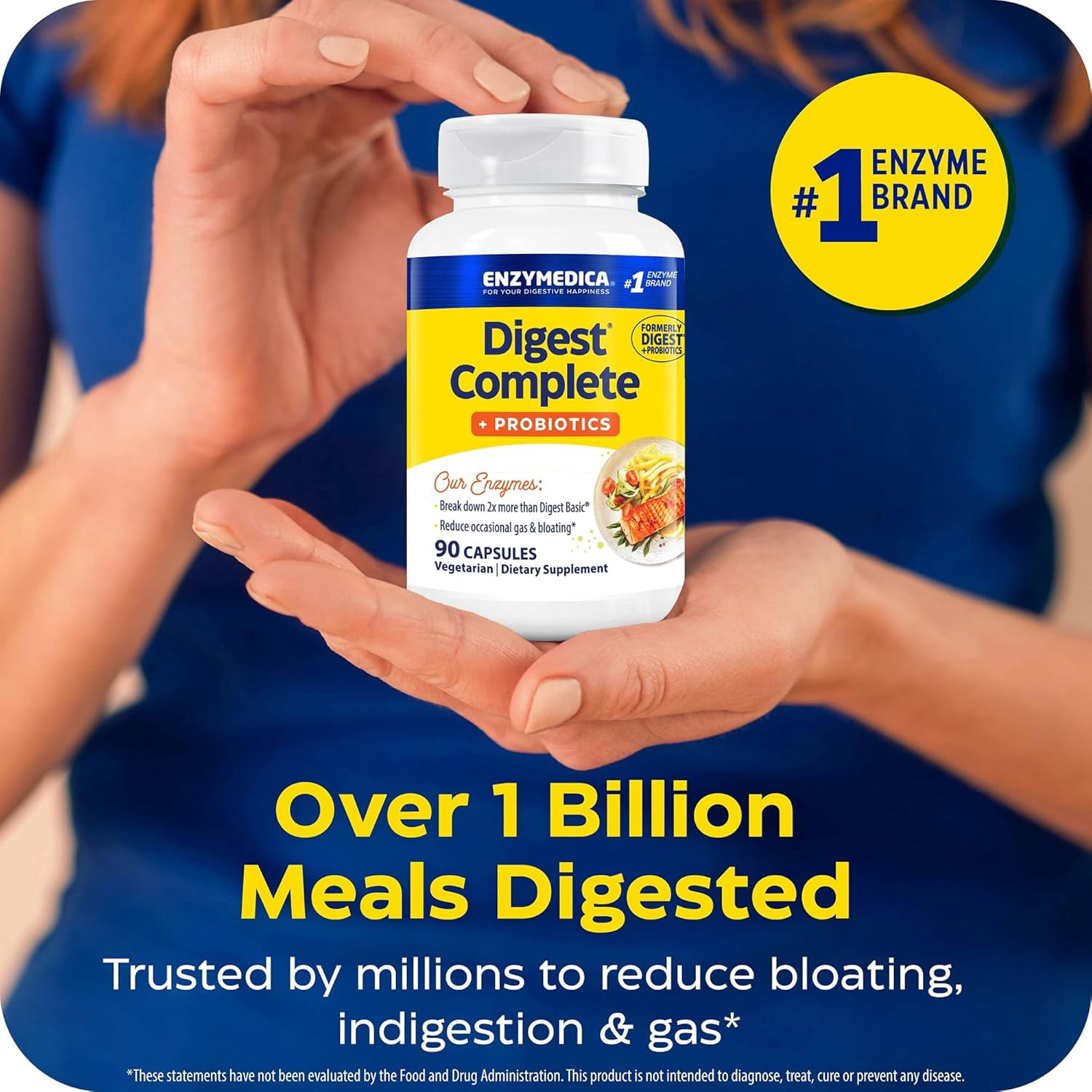 Enzymedica, Digest Complete + Probiotics, Full-Range, Everyday Enzymes with 800 Million CFU Active Cultures per Capsule, 90 Capsules