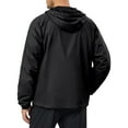 thumbnail image 2 of Little Donkey Andy Men’s Lightweight Windbreaker Jacket Breathable Windproof Hooded Wind Coat Hiking Running Golf Outdoor Travel Black 3XL, 2 of 7