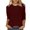 Wine, variant on Krdevn Women's Casual Loose Fit 3/4 Sleeve T Shirt Soft Comfortable Daily Wear Basic Top Blouse Tee Shirt for Spring Fall Winter,Women's Tops, Tees & Blouses,Size:L