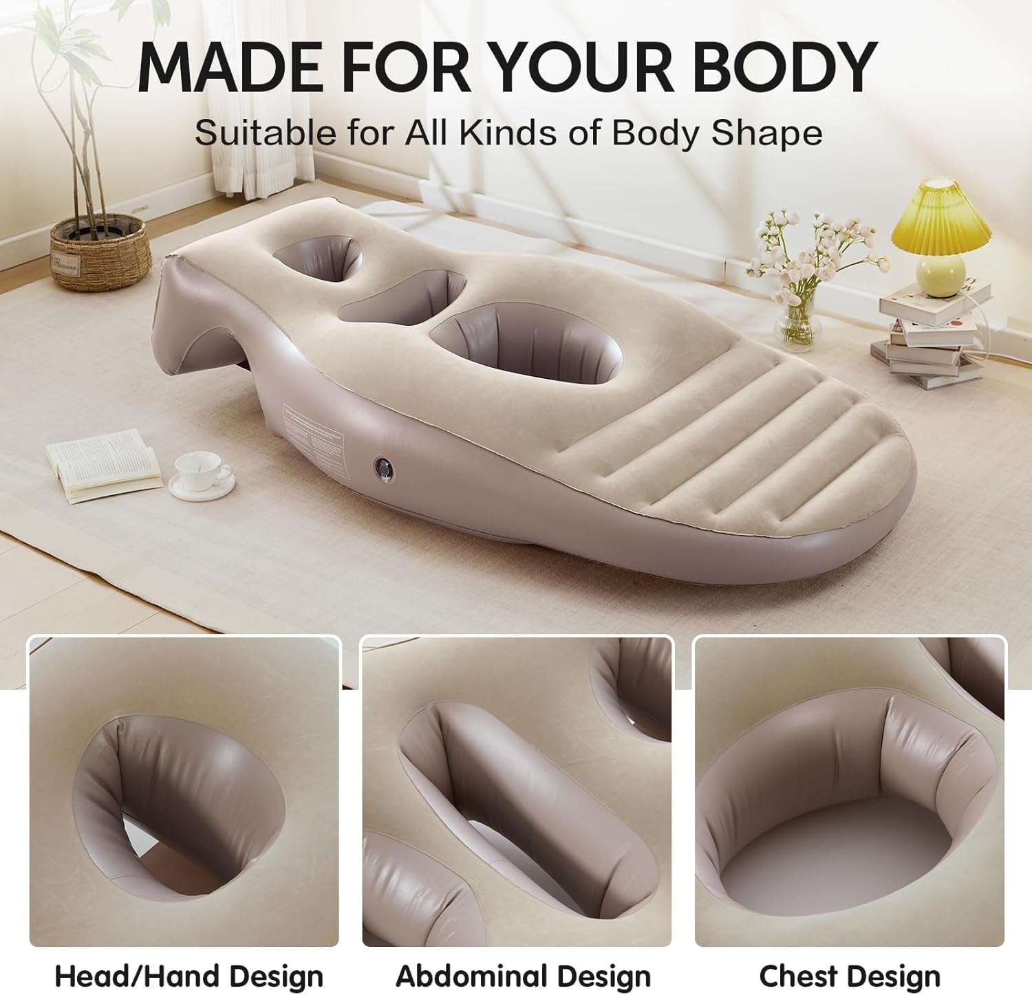 Aorsher Upgraded 70.87” Inflatable Pregnancy Pillow with Belly Hole, Portable Travel Maternity Pillow for Belly Support, Stomach Sleeping, Water Pool Float & Yoga Mat, Pregnancy Resting Must Haves