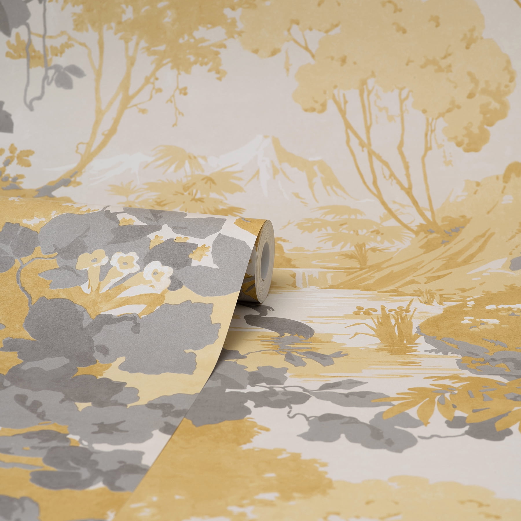 Brewster Home Fashions Brewster Eden Mustard Crane Lagoon Wallpaper