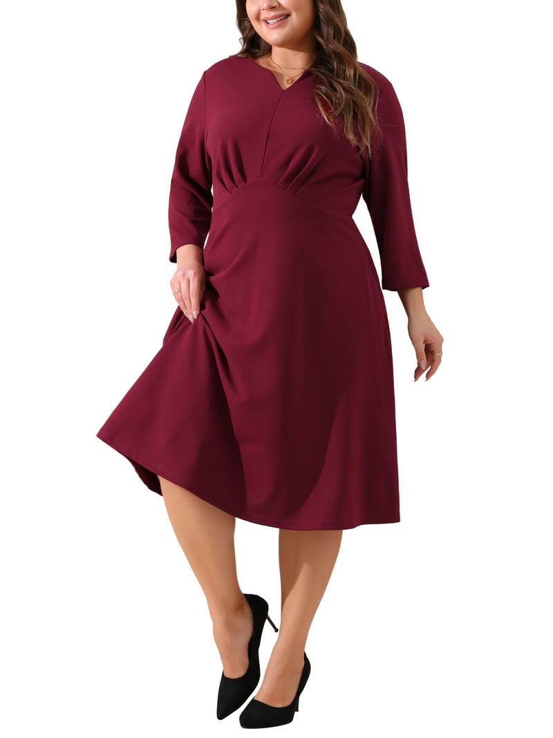 Knee Length Plus Size White Dress With Pockets Plus Size Casual Wedding  Dresses Knee Length SGASY, image size:800x1067