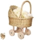 thumbnail image 1 of Cesta de flores con forma de cochecito, cesta de ratán tejido con asa, cesta para niñas de las flores, cesta para baby shower, regalo y decoración de bodas., 1 of 7
