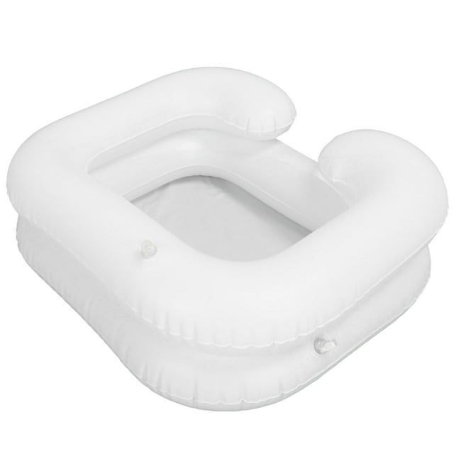 Lavabo Inflable Para Lavado De Cabello, Lavabo Portátil De Limpieza Blanca Para Champú Junto A La Cama, Seguridad Con Tubo De Drenaje De 3,3 Pies Para Discapacitados Postrado En