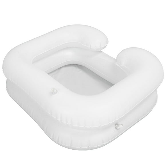 Lavabo Inflable Para Lavado De Cabello, Lavabo Portátil De Limpieza Blanca Para Champú Junto A La Cama, Seguridad Con Tubo De Drenaje De 3,3 Pies Para Discapacitados Postrado En