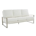 thumbnail image 4 of LeisureMod Accent Arm Chair Upholstered in Leather with Brushed Silver Stainless Steel Frame and Removable Cushions Jefferson Collection in White, 4 of 5