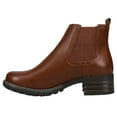 thumbnail image 3 of EASTLAND Womens Brown Heel Tab Goring Jasmine Round Toe Stacked Heel Booties 8.5 M, 3 of 5