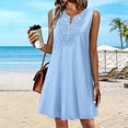 thumbnail image 5 of Efsteb Sumner Dresses for Women 2026 Sleeveless V-Neck Embroidered Mini Dress Casual Boho Style A-Line Dress with Pockets for Everyday Wear (Light Blue,L), 5 of 5