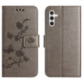 thumbnail image 7 of Nalacover Wallet Case for Samsung Galaxy A14 5G, Stylish Flowers Embossed Pattern Premium PU Leather Flip Folio Cover with Card Slots Holder Magnetic Clasp Kickstand Soft TPU Anti-Drop Case,Gray, 7 of 7