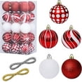 thumbnail image 1 of Lessmo 30 Pcs Boules de Noël Rouges pour Arbre de Noël, 6cm/2.37 Pouces Incassables Peinture & Décorations Suspendues en Plastique Scintillant, 1 of 3