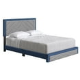 thumbnail image 4 of Boyd Sleep Barcelona Blue/Gray Linen King Size Fully Upholstered Platform Bed Frame with Adjustable Headboard, 4 of 15