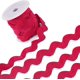 thumbnail image 1 of Cinta de zigzag jumbo de 3,4 cm (1,34 pulgadas), 9,14 m (10 yardas), cinta de zigzag navideña rosa intenso con ondas y flecos, cinta de zigzag tejida, encaje en forma de S con carrete, 1 of 9