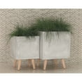 thumbnail image 2 of DecMode Fiber Contemporary Clay Planter, Grey, Set of 2, 2 of 9
