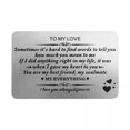 thumbnail image 1 of Luzkey 4xEngraved Wallet Insert Card Valentine's Day Gift Metal for Wedding Christmas, 1 of 8