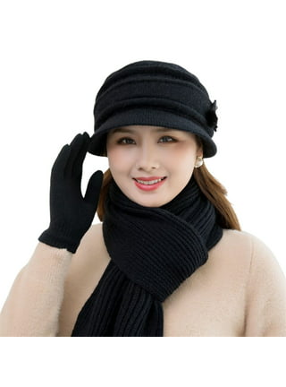 Mens Black & White Stripe Winter Knit Hat & Scarf Set – Luxury Divas