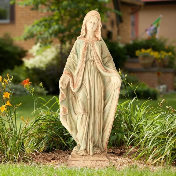 Erommy Virgin Mary Garden Statue Outdoor 31.5” – Large Praying Holy Madonna Resin Sculpture, Blessed Mother of God Catholic Saint Yard & Lawn Religious Decor