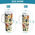 thumbnail image 6 of Yayeee 40oz Double-Wall Insulated Stainless Steel Tumbler with Handle Bottle, Beige Floral, 6 of 8