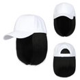 thumbnail image 1 of MesaSe Baseball Cap With Hair Extensions Straight Short Bob Hairstyle Adjustable Removable Wig Hat 7.9inch For Woman Girl, 1 of 3