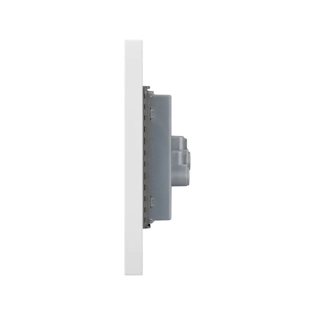 Placa Con Contacto Dúplex Lucek Línea Flat BF06-B blanco