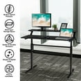 thumbnail image 6 of Gymax Standing Desk Crank Adjustable Sit to Stand Workstation with Monitor Shelf Black, 6 of 10