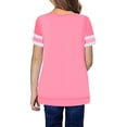 thumbnail image 2 of Girls Casual Short Sleeve T Shirts Kids Loose Tunic Tops, Color Block Tee Blouses Size 4-15", 2 of 3