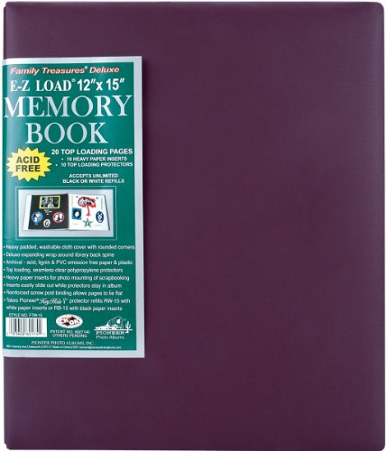 Pioneer Photo Albums 20-Page Family Treasures Deluxe Hunter Green Bonded Leather Cover Scrapbook for 8.5 x 11-Inch Pages 