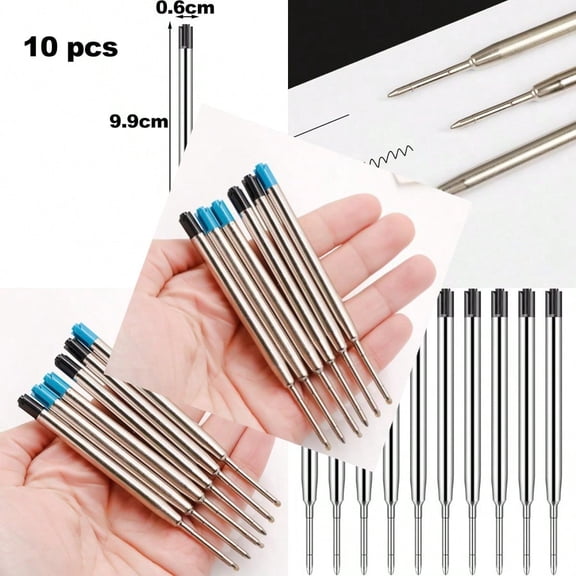 Pack of 10 Replaceable Ballpoint Pen Refills G2 Gel Ink Refills 1mm Medium Point Twist Pen Refill Ball Point Pen Refills Ink Refills for Pens Black Ink Refills