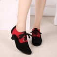 thumbnail image 2 of XIHAHA, zapatos de baile de terciopelo de salón a la moda para mujer, zapatos de baile de rendimiento con cordones, zapatos de baile de Tango, zapatos de práctica latina, 2 of 5