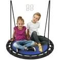 thumbnail image 1 of Qaba Balançoire Arbre Soucoupe pour Enfants, Siège de Balançoire Volante Rond de 39 Pouces, Bleu Marine, 1 of 10