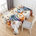 thumbnail image 6 of Fall Orange Blue Table Cloth Waterproof Tablecloths, Thanksgiving Floral Botanical Vintage Tablecloth Dining Table Cover for Kitchen Party Tabletop Outdoor, Rectangle Tablecloth 60x120 Inch, 6 of 9